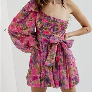 For Love & Lemons Annie One Shoulder Mini Dress